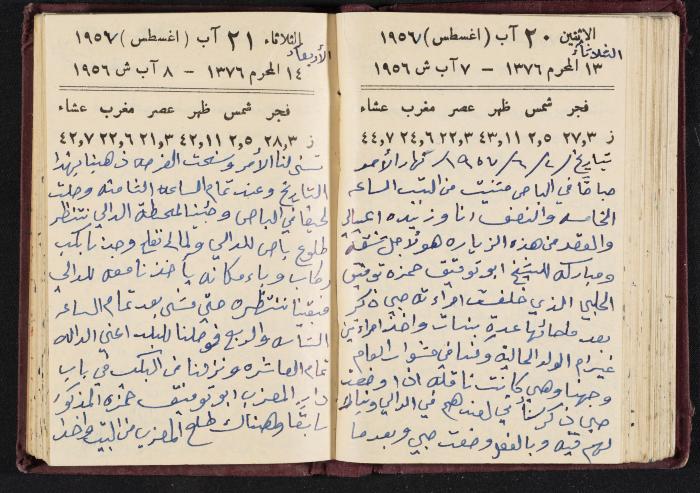 The Diaries of Fandi Mhanna, Buqei'a- Upper Galilee, 1956-1957