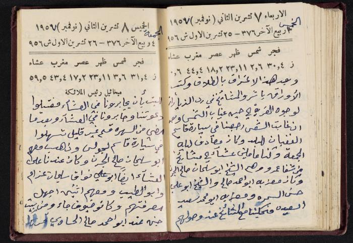 The Diaries of Fandi Mhanna, Buqei'a- Upper Galilee, 1956-1957