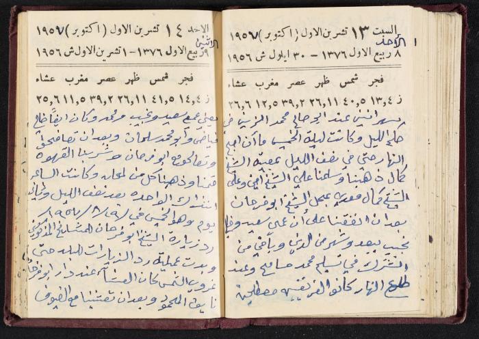 The Diaries of Fandi Mhanna, Buqei'a- Upper Galilee, 1956-1957