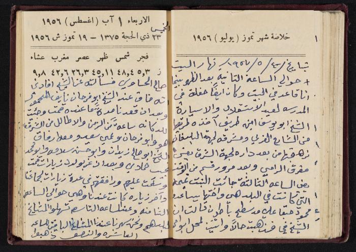 The Diaries of Fandi Mhanna, Buqei'a- Upper Galilee, 1956-1957