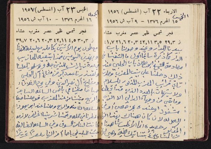 The Diaries of Fandi Mhanna, Buqei'a- Upper Galilee, 1956-1957