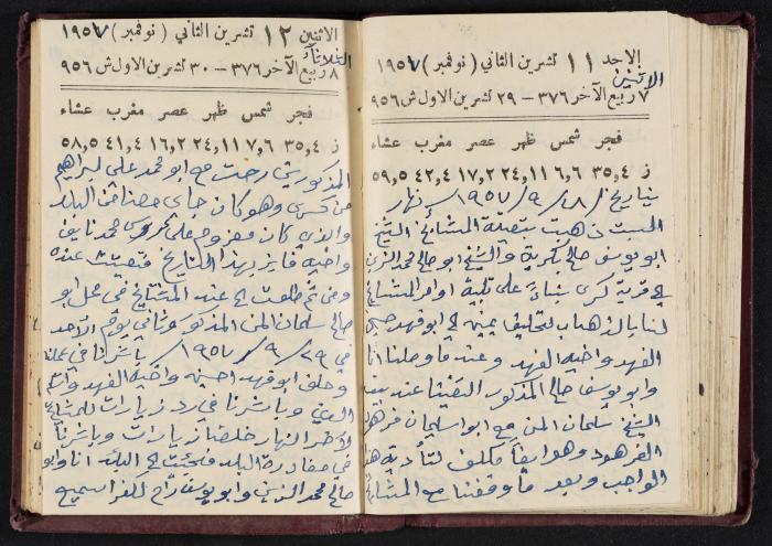 The Diaries of Fandi Mhanna, Buqei'a- Upper Galilee, 1956-1957