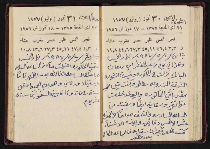The Diaries of Fandi Mhanna, Buqei'a- Upper Galilee, 1956-1957