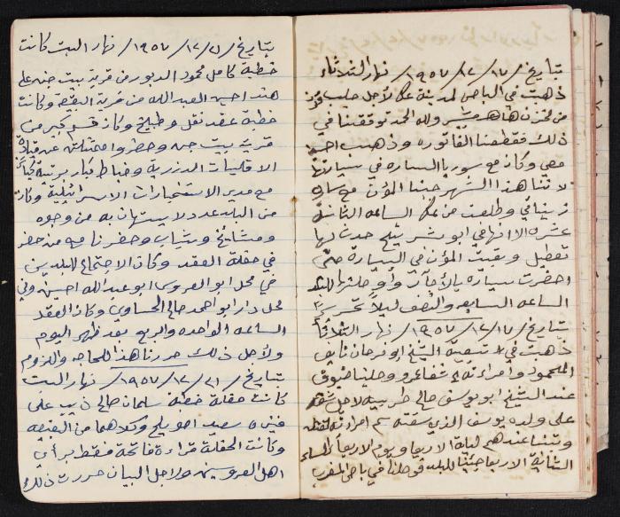 The Diaries of Fandi Mhanna, Buqei'a- Upper Galilee, 1958