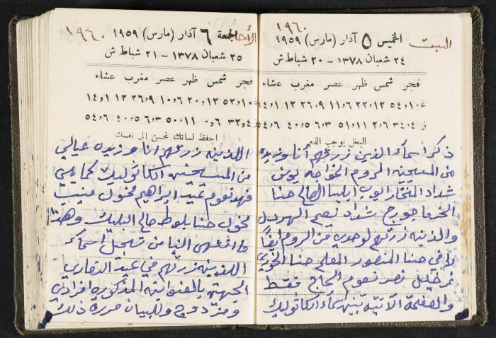 The Diaries of Fandi Mhanna, Buqei'a- Upper Galilee, 1960 and 1970 