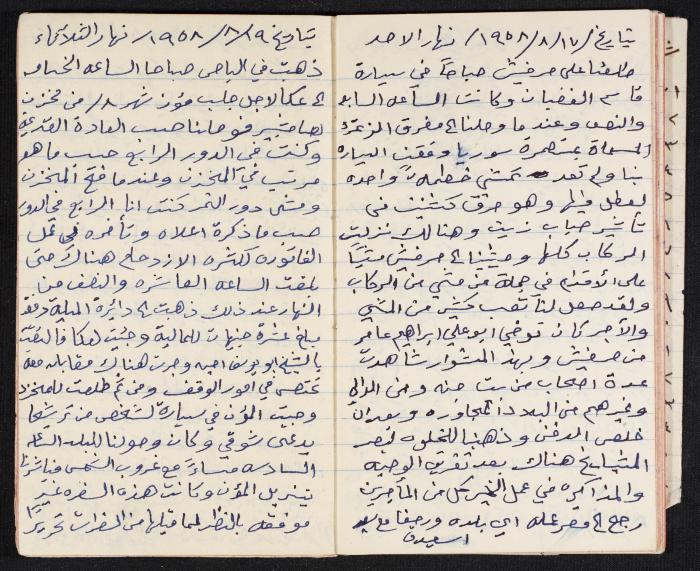 The Diaries of Fandi Mhanna, Buqei'a- Upper Galilee, 1958