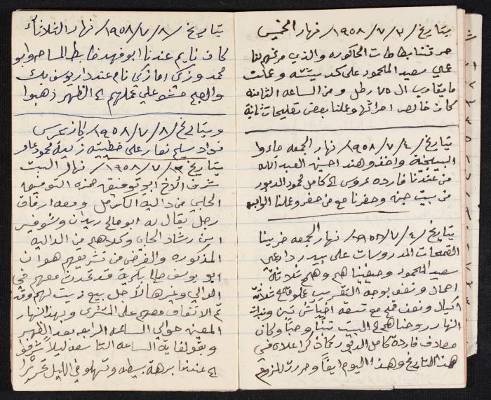 The Diaries of Fandi Mhanna, Buqei'a- Upper Galilee, 1958