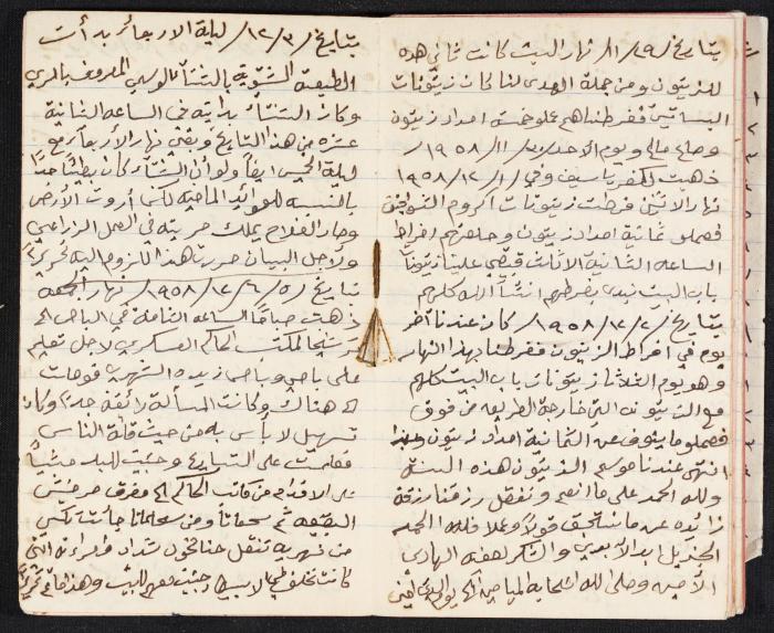 The Diaries of Fandi Mhanna, Buqei'a- Upper Galilee, 1958