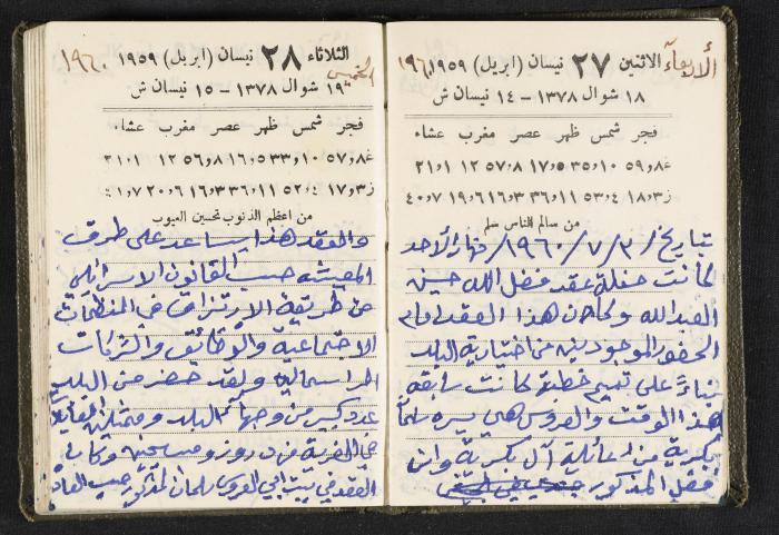 The Diaries of Fandi Mhanna, Buqei'a- Upper Galilee, 1960 and 1970 