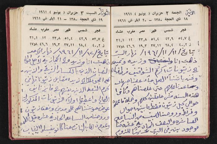 The Diaries of Fandi Mhanna, Buqei'a- Upper Galilee, the 1960s 