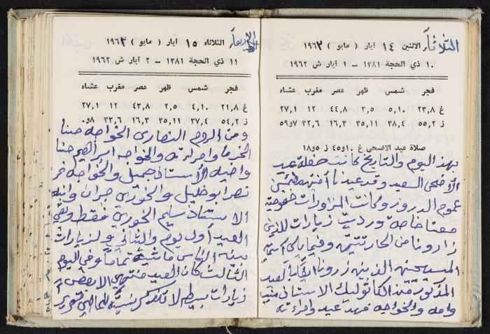 The Diaries of Fandi Mhanna, Buqei'a- Upper Galilee, 1962-1963