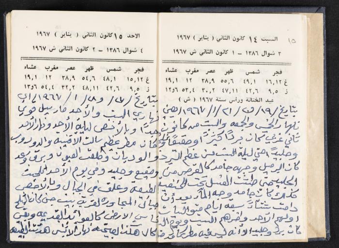 دفتر يوميات فندي مهنا، البقعية- الجليل الأعلى، 1967-1968