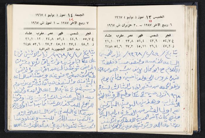 دفتر يوميات فندي مهنا، البقعية- الجليل الأعلى، 1967-1968