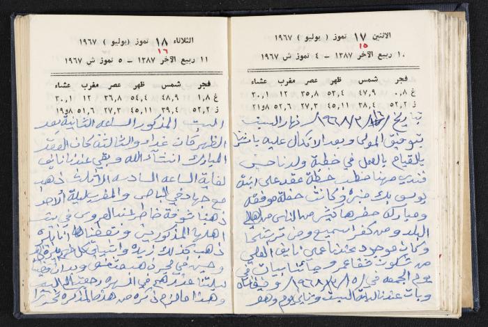 دفتر يوميات فندي مهنا، البقعية- الجليل الأعلى، 1967-1968
