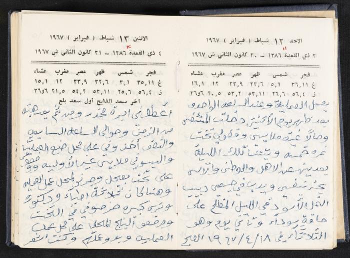 دفتر يوميات فندي مهنا، البقعية- الجليل الأعلى، 1967-1968