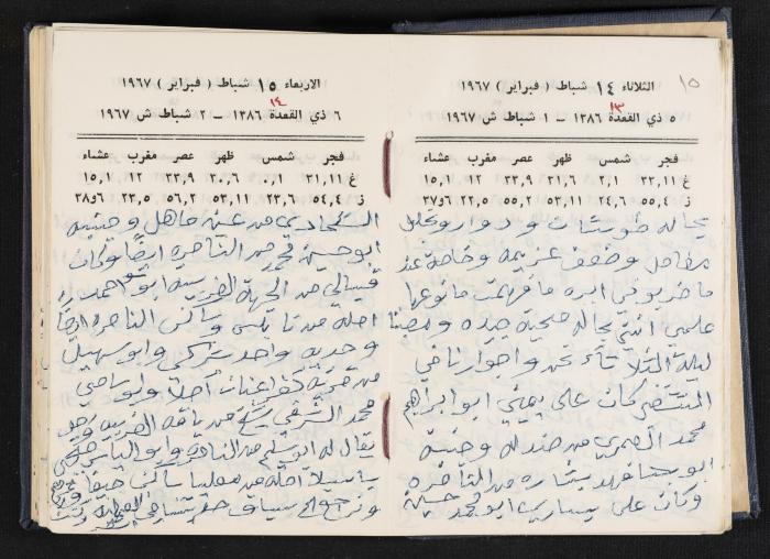 دفتر يوميات فندي مهنا، البقعية- الجليل الأعلى، 1967-1968