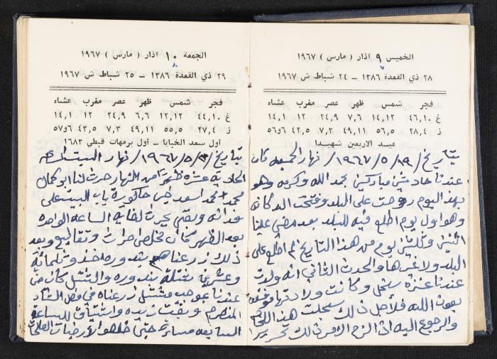 دفتر يوميات فندي مهنا، البقعية- الجليل الأعلى، 1967-1968