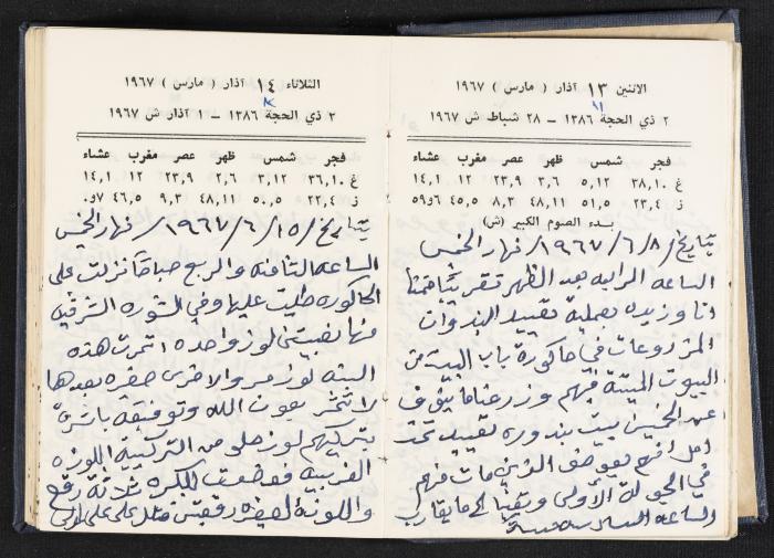 دفتر يوميات فندي مهنا، البقعية- الجليل الأعلى، 1967-1968