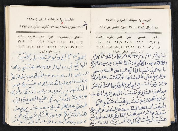 دفتر يوميات فندي مهنا، البقعية- الجليل الأعلى، 1967-1968