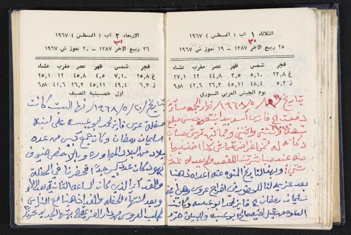 دفتر يوميات فندي مهنا، البقعية- الجليل الأعلى، 1967-1968