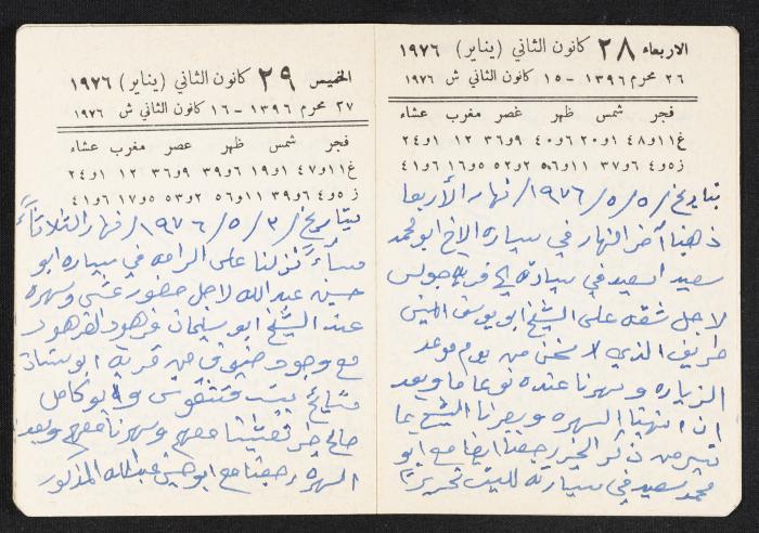 The Diaries of Fandi Mhanna, Buqei'a- Upper Galilee, 1976
