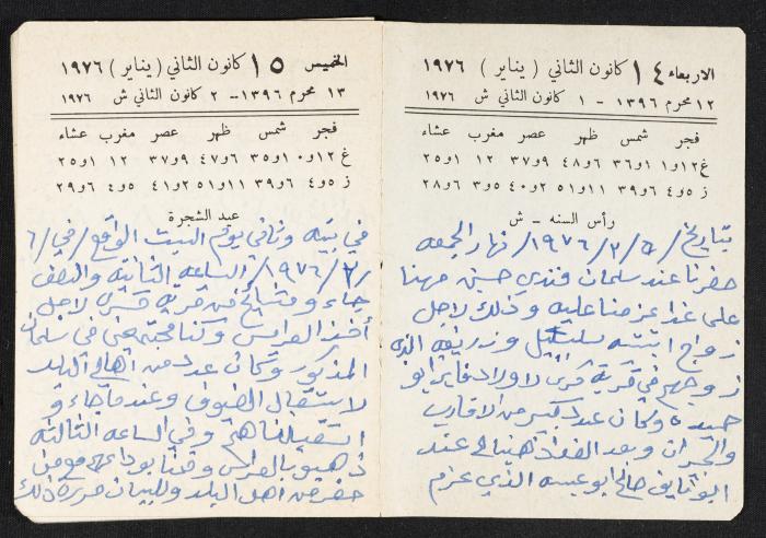 The Diaries of Fandi Mhanna, Buqei'a- Upper Galilee, 1976