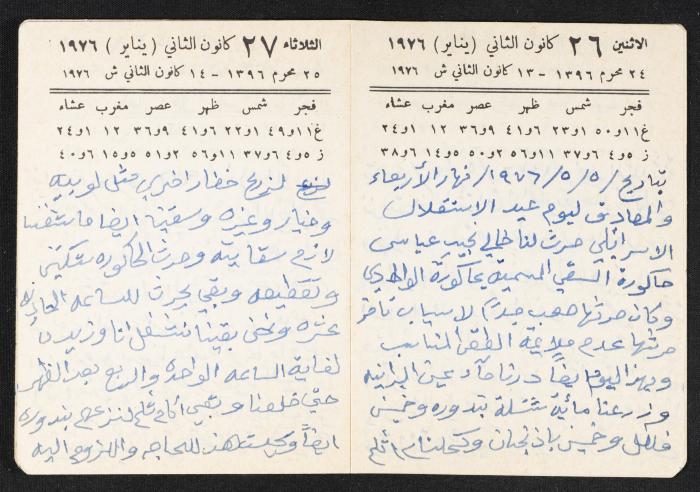 The Diaries of Fandi Mhanna, Buqei'a- Upper Galilee, 1976