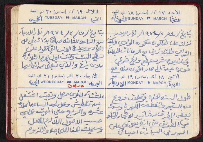 The Diaries of Fandi Mhanna, Buqei'a- Upper Galilee, the First Half of the 1970s