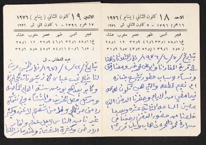 The Diaries of Fandi Mhanna, Buqei'a- Upper Galilee, 1976
