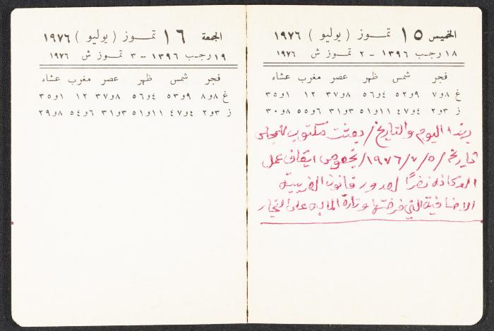 The Diaries of Fandi Mhanna, Buqei'a- Upper Galilee, 1976