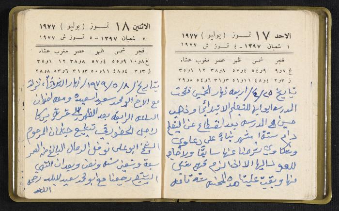 The Diaries of Fandi Mhanna, Buqei'a- Upper Galilee, the Late 1970s and Early 1980s 
