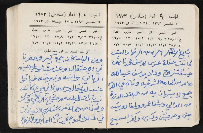 دفتر يوميات فندي مهنا، البقيعة- الجليل الأعلى، 1973 و1981-1983