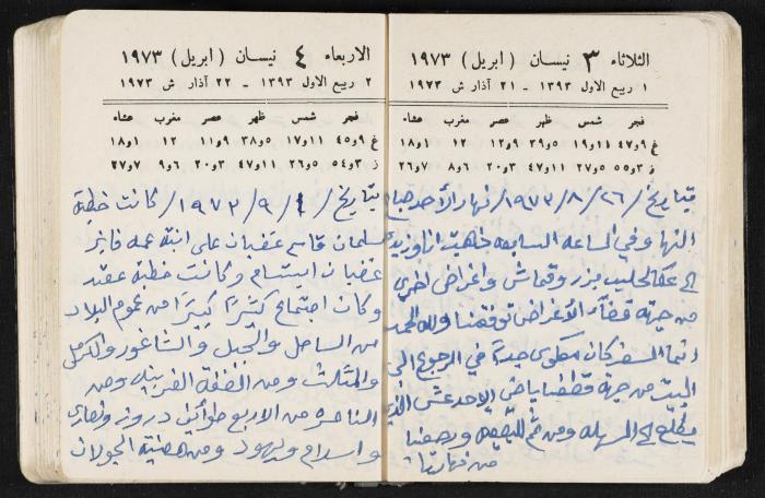 دفتر يوميات فندي مهنا، البقيعة- الجليل الأعلى، 1973 و1981-1983