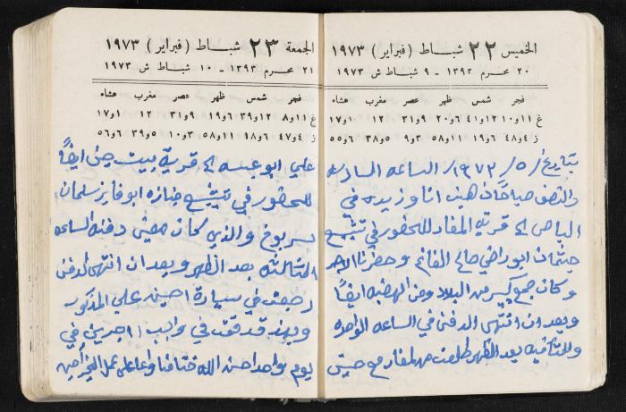 دفتر يوميات فندي مهنا، البقيعة- الجليل الأعلى، 1973 و1981-1983