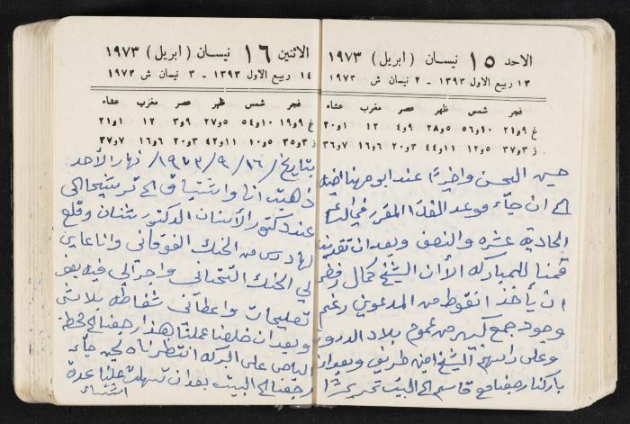 دفتر يوميات فندي مهنا، البقيعة- الجليل الأعلى، 1973 و1981-1983