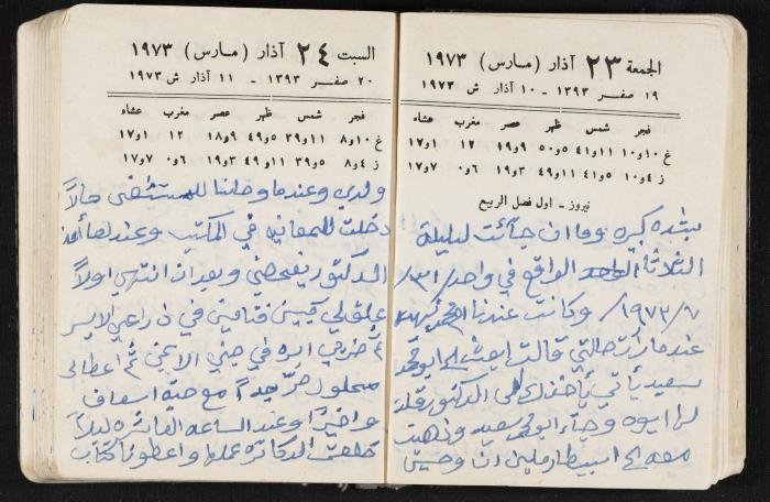 دفتر يوميات فندي مهنا، البقيعة- الجليل الأعلى، 1973 و1981-1983