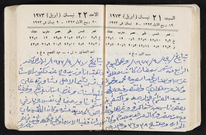 دفتر يوميات فندي مهنا، البقيعة- الجليل الأعلى، 1973 و1981-1983
