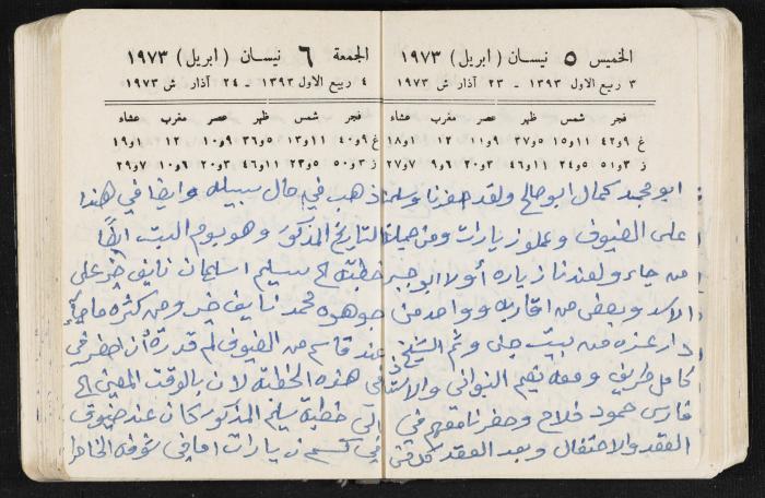 دفتر يوميات فندي مهنا، البقيعة- الجليل الأعلى، 1973 و1981-1983