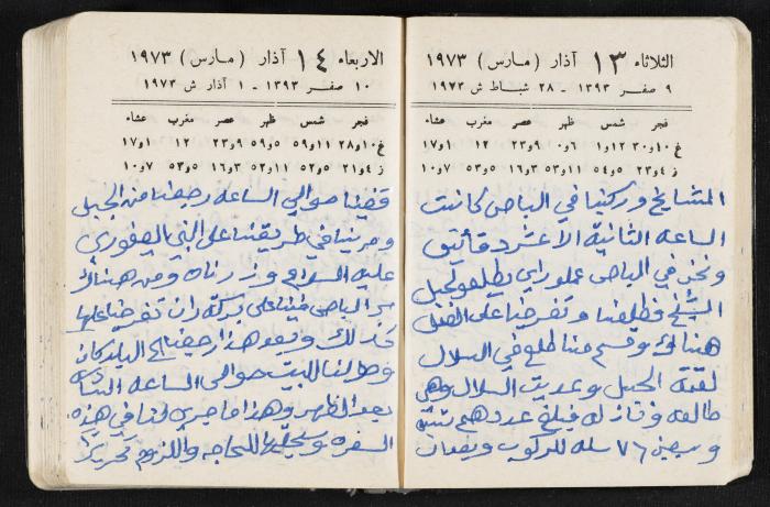 دفتر يوميات فندي مهنا، البقيعة- الجليل الأعلى، 1973 و1981-1983