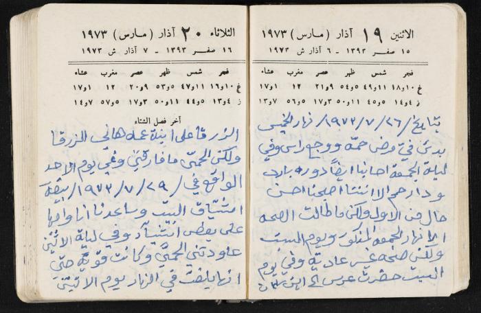 دفتر يوميات فندي مهنا، البقيعة- الجليل الأعلى، 1973 و1981-1983