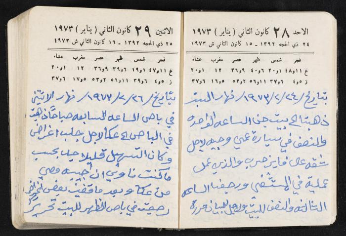 دفتر يوميات فندي مهنا، البقيعة- الجليل الأعلى، 1973 و1981-1983