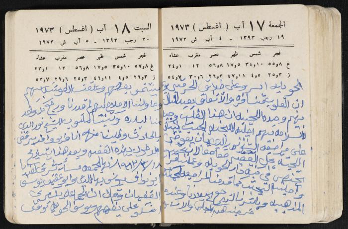 دفتر يوميات فندي مهنا، البقيعة- الجليل الأعلى، 1973 و1981-1983