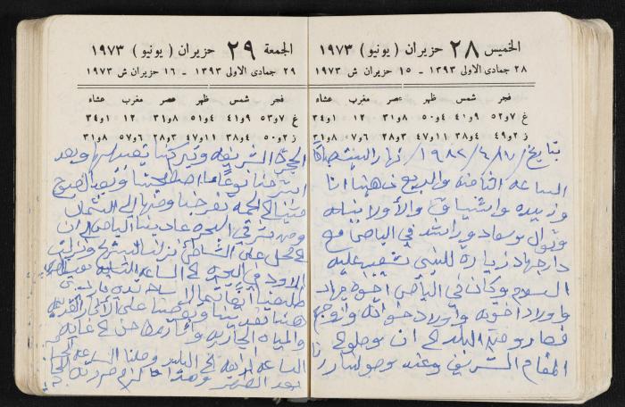 دفتر يوميات فندي مهنا، البقيعة- الجليل الأعلى، 1973 و1981-1983
