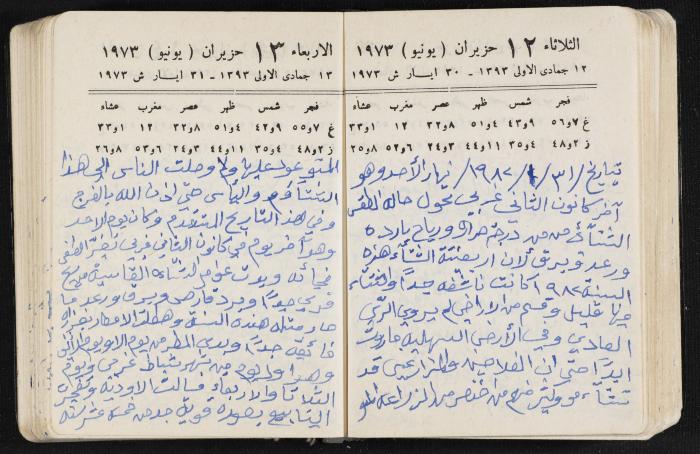 دفتر يوميات فندي مهنا، البقيعة- الجليل الأعلى، 1973 و1981-1983