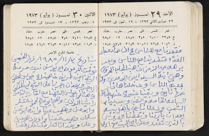 دفتر يوميات فندي مهنا، البقيعة- الجليل الأعلى، 1973 و1981-1983