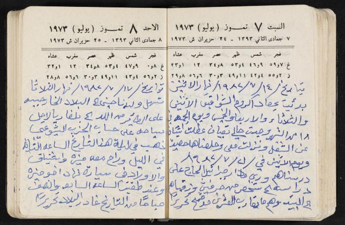 دفتر يوميات فندي مهنا، البقيعة- الجليل الأعلى، 1973 و1981-1983