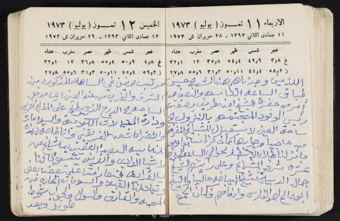 دفتر يوميات فندي مهنا، البقيعة- الجليل الأعلى، 1973 و1981-1983