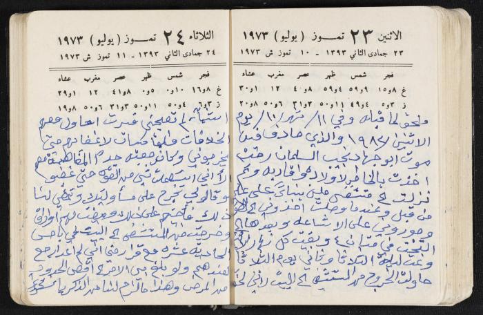 دفتر يوميات فندي مهنا، البقيعة- الجليل الأعلى، 1973 و1981-1983