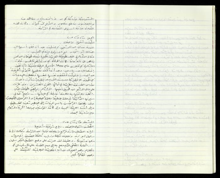 The Diaries of Fandi Mhanna, Buqei'a- Upper Galilee, 2002-2009