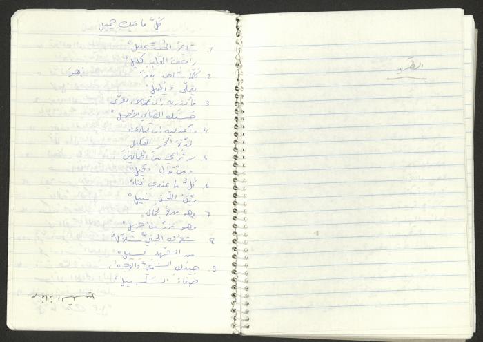 A Poems Notebook of Hussein Mhanna, Buqei'a- Upper Galilee